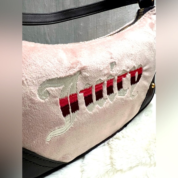 NEW Juicy Couture Chocolate Pink Blush Velour Shoulder Bag - Picture 6 of 6